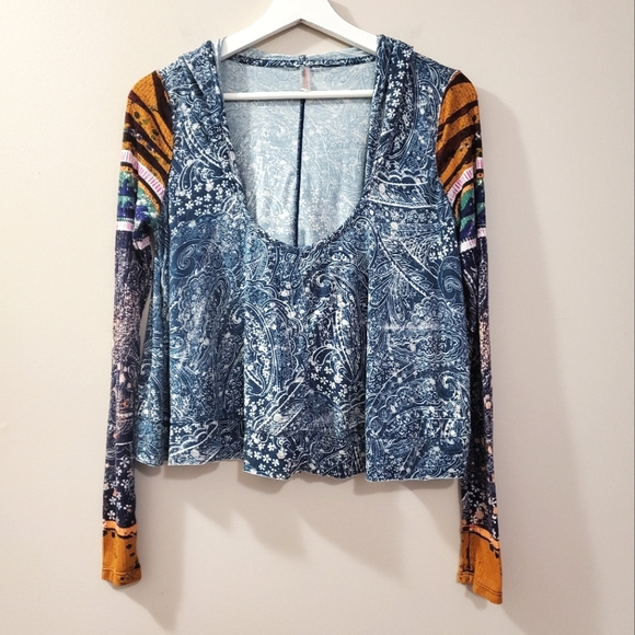 Free People - Soul Searcher Printed Hoodie - Size S - Picture 4 of 10